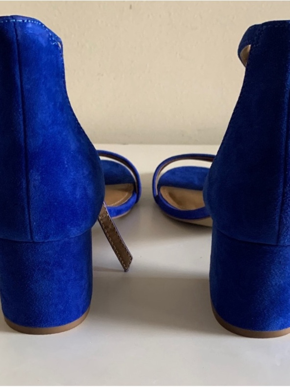 Steve Madden Cobalt Blue Suede Ankle-Strap Sandals - Picture 3 of 6
